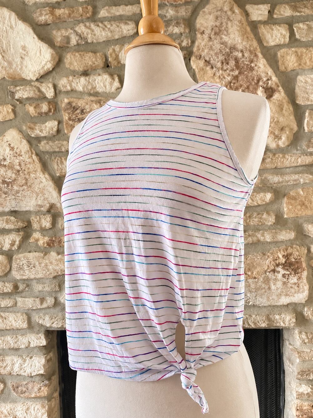Soft Striped Knotted Tank Top by Caution to the Wind 🌈
